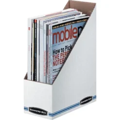 Bankers Box Corrugated Cardboard Magazine File 4 X 9 1/4 X 11 3/4 White 12/Carton 10723