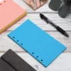 6 Pack 40 Sheets Each 6 Hole Ring Punch College Ruled Lined Filler Paper Notebook Writing Paper, 6.8 X 3.75 In, Neon Colors