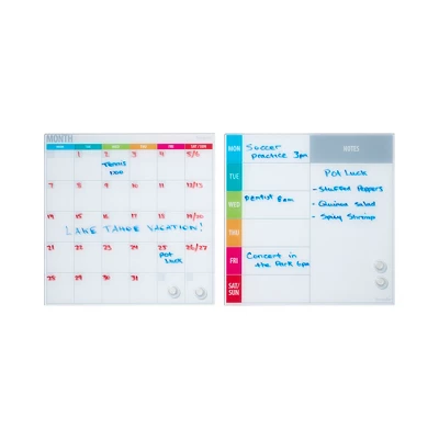 ECR4Kids MessageStor 17.5in X 17.5in Magnetic Dry-Erase Calendar Glass Boards And 4 Magnets, 2-Pk 2 ECR4Kids MessageStor 17.5in X 17.5in Magnetic Dry-Erase Calendar Glass Boards And 4 Magnets, 2-Pk - Image 2