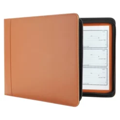 Stockroom Plus Brown 7 Ring Business Checkbook Binder With Zipper For Checks, PU Leather, 15 X 11 X 2 In -Stationery Sphere Outlet Store GUEST cb5855e5 df9f 4f54 b9f5 e0a13854f6cf