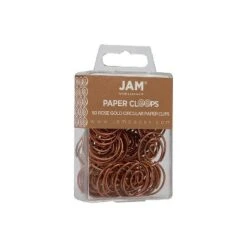 JAM Paper Circular Small Paper Clips Rose Gold 2 Packs Of 50 (21832061B)