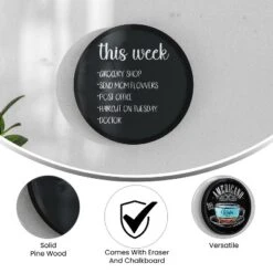 Merrick Lane Set Of 2 Round Magnetic Chalkboards With Erasers And Chalk And Solid Wood Frame -Stationery Sphere Outlet Store GUEST d0bcb16c 875c 41d9 86a4 c2596b83dc51