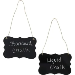Juvale 6-Pack Black Hanging Acrylic Chalkboard Message Board Signs Liquid & Standard Chalk 4 X 6 In -Stationery Sphere Outlet Store GUEST d133b10d 0c7a 40ff 8723 855d99c3ec50