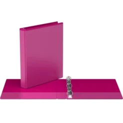 1" Premium Round Ring Binder 6pk Customizable View Pink - Easyview