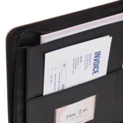 Juvale Rose Gold 7 Ring Business Checkbook Binder With Zipper For Checks, PU Leather, 15 X 11 X 2 In -Stationery Sphere Outlet Store GUEST d606672d c856 4eff 888a 873c7d70ee68