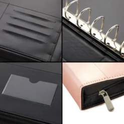 Juvale Rose Gold 7 Ring Business Checkbook Binder With Zipper For Checks, PU Leather, 15 X 11 X 2 In -Stationery Sphere Outlet Store GUEST d6d7c6a0 b5fe 4a7e a859 f9bed0c5ea5a