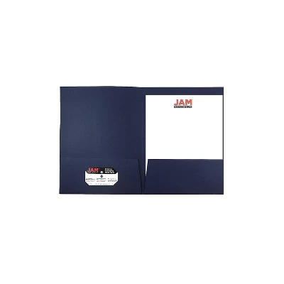JAM Paper 2-Pocket Presentation Folders Navy Linen 100/Box 26982B 2 JAM Paper 2-Pocket Presentation Folders Navy Linen 100/Box 26982B - Image 2