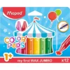 Maped Color'Peps My First Jumbo Triangular Wax Crayons, 12 Per Pack, 6 Packs