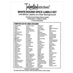 Talented Kitchen 144 Spice Labels Stickers + Pantry Labels, Clear Spice Jar Labels Preprinted For Spice Jar Lids, Water Resistant, Round 1.5 In -Stationery Sphere Outlet Store GUEST db68bde9 1e2a 441d 8f9b 22f655d46876
