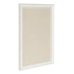 18" X 27" Macon Framed Linen Fabric Pinboard White - Kate And Laurel