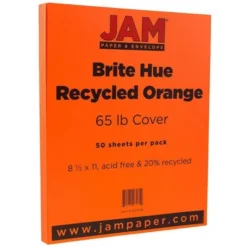 JAM Paper Brite Hue 65lb Cardstock Paper 8.5" X 11" 50pk -Stationery Sphere Outlet Store GUEST dd730c80 8d87 4a46 a3dd 73501d2cdaca