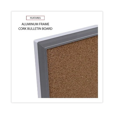 UNIVERSAL Bulletin Board Natural Cork 36 X 24 Satin-Finished Aluminum Frame 43613 2 UNIVERSAL Bulletin Board Natural Cork 36 X 24 Satin-Finished Aluminum Frame 43613 - Image 2