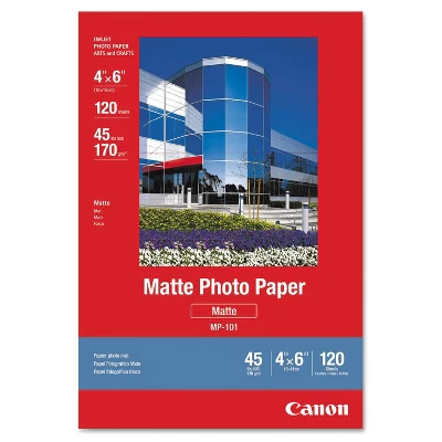 Canon® Canon Matte Photo Paper 4 X 6 45 Lb. White 120 Sheets/Pack 7981A014 1 Canon® Canon Matte Photo Paper 4 X 6 45 Lb. White 120 Sheets/Pack 7981A014