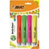 BIC Brite Liner Grip Tank Highlighter Chisel Tip Assorted Colors 4/Pack 6 Packs (BICBLMGP41ASST-6)