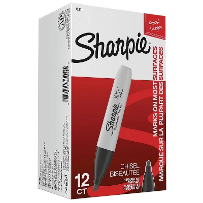 Sharpie Permanent Marker 5.3mm Chisel Tip Black Dozen 38201 6 Sharpie Permanent Marker 5.3mm Chisel Tip Black Dozen 38201 - Image 6