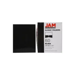 JAM Paper Laminated Two-Pocket Glossy Presentation Folders Black Bulk 25/Pack 385GBLD -Stationery Sphere Outlet Store GUEST e23db47d ed6c 4e70 8371 2714db4936ab