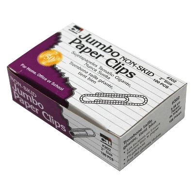 CLN Charles Leonard Non Skid Jumbo Paper Clips 2 Pack/Bundle (CHL302) CHL302-2 1 CLN Charles Leonard Non Skid Jumbo Paper Clips 2 Pack/Bundle (CHL302) CHL302-2