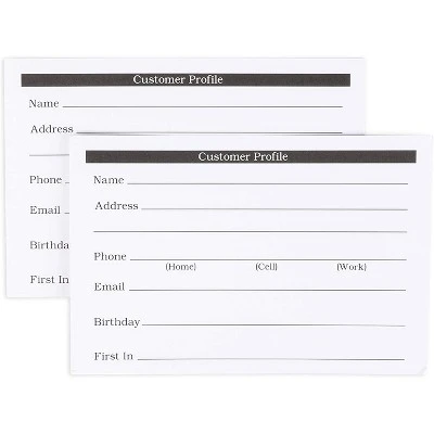 Okuna Outpost 100 Pack Customer Profile Cards For Office And Business (4 X 6 In) 4 Okuna Outpost 100 Pack Customer Profile Cards For Office And Business (4 X 6 In) - Image 4