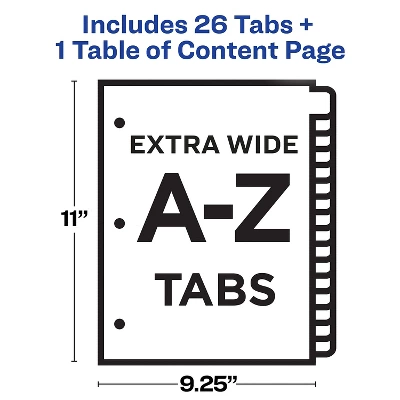 Avery Dividers Ready Index A-Z 9-3/4" X 11" 26/Set White 11166 4 Avery Dividers Ready Index A-Z 9-3/4" X 11" 26/Set White 11166 - Image 4