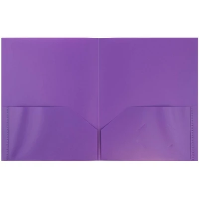 JAM 6pk POP 2 Pocket School Presentation Plastic Folders Purple 1 JAM 6pk POP 2 Pocket School Presentation Plastic Folders Purple