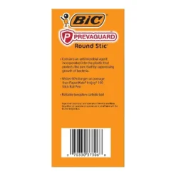 BIC PrevaGuard Round Stic Ballpoint Pen Medium Point Black Ink 60/Pack (GSAM60-BLK)