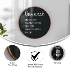 Emma And Oliver Round Wall Mounted Magnetic Chalkboards With Eraser And Chalk -Stationery Sphere Outlet Store GUEST e6455c98 86ac 4297 af32 6645fca58dd0