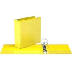 3" Premium Round Ring Binder 6pk Customizable View Yellow - Easyview