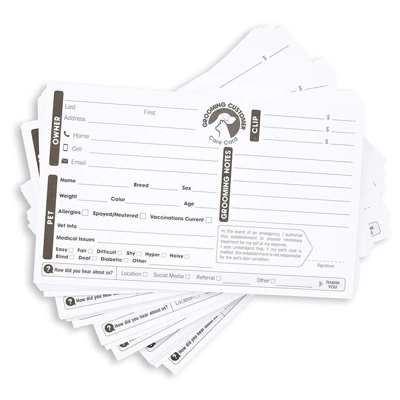 100 Pack Pet Grooming Card, Customer Information Cards Client Contact Profile Extender Pet Info Record Cards For Pet Dog Cat Groomers, 8 X 5 Inches 6 100 Pack Pet Grooming Card, Customer Information Cards Client Contact Profile Extender Pet Info Record Cards For Pet Dog Cat Groomers, 8 X 5 Inches - Image 6