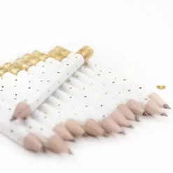 12pk Mini Pencils Polka Dots Foil Gold -Stationery Sphere Outlet Store GUEST e856745b c546 4c6e 9a0c 9d3f887c996b