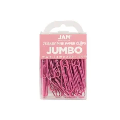 JAM Paper Large Paper Clips Pink 2 Packs Of 75 (42186873A)