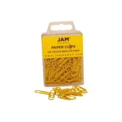 JAM Paper Colored Standard Paper Clips Small 1 Inch Yellow Paperclips 2183756A
