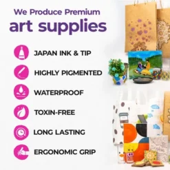 PINTAR Premium Acrylic Paint Pens - 1mm Fine Tip Pens For Rock Painting, Ceramic, Wood, Craft Supplies, DIY Project (6 Black) -Stationery Sphere Outlet Store GUEST eaed2fac aa07 4a69 9436 bab6e67d38de