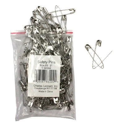 CLI Charles Leonard 2" Safety Pins Silver 144 Per Pack 5 Packs (CHL83200-5) 1 CLI Charles Leonard 2" Safety Pins Silver 144 Per Pack 5 Packs (CHL83200-5)