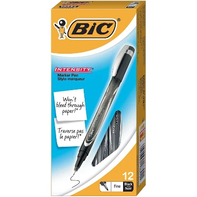 Bic Intensity Permanent Marker Pen .5mm Fine Black Dozen FPIN11BK 4 Bic Intensity Permanent Marker Pen .5mm Fine Black Dozen FPIN11BK - Image 4