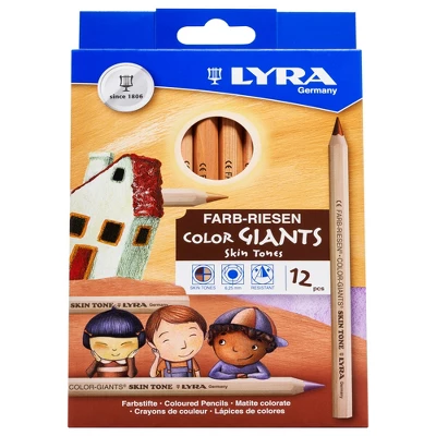Lyra Color Giant Colored Pencils, 6.25mm, Skin Tones, 12 Colors 1 Lyra Color Giant Colored Pencils, 6.25mm, Skin Tones, 12 Colors