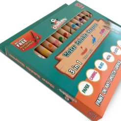 12ct 3-in-1 Water Soluble Crayons With Paint Brush And Sharpener - Channie's -Stationery Sphere Outlet Store GUEST ed65971b ead8 4401 90fc a5010fe1412e