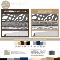 American Crafts Precision Cardstock Pack 80lb 12"X12" 60/Pkg-Neutral/Smooth