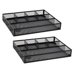 Mind Reader 2pc Mesh Deep Drawer Organizer Black -Stationery Sphere Outlet Store GUEST f0037af4 11a5 48b2 b492 aed7973d8aa6