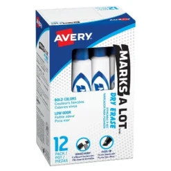 Avery Marks-A-Lot Dry-Erase Markers Chisel Tip Blue Ink 12/Pk 24406 -Stationery Sphere Outlet Store GUEST f0c289ef 929d 4fa9 be04 c91adf8ca01c
