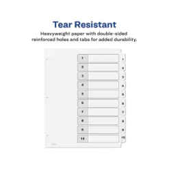 Avery Pre-Printed 10-Tab Numeric Dividers Customizable 11823 -Stationery Sphere Outlet Store GUEST f1e8ef2e 925c 4fa1 8c59 b7e3ea361066
