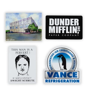 Just Funky The Office Fridge Magnet Set - 4pcs Cool 4x3 Inches Flat Refrigerator Magnets 1 Just Funky The Office Fridge Magnet Set - 4pcs Cool 4x3 Inches Flat Refrigerator Magnets