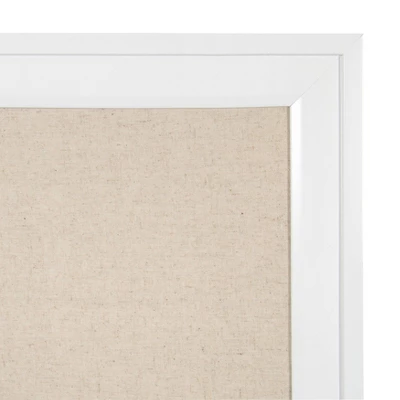 27.5" X 43.5" Bosc Framed Linen Fabric Pinboard White - DesignOvation 2 27.5" X 43.5" Bosc Framed Linen Fabric Pinboard White - DesignOvation - Image 2