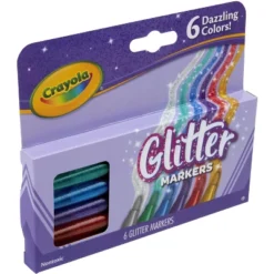 Crayola Glitter Markers, Assorted Colors, Set Of 6 -Stationery Sphere Outlet Store GUEST f99c44bb 160f 4791 aabf 8c5f854bb43e