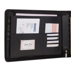 Juvale Rose Gold 7 Ring Business Checkbook Binder With Zipper For Checks, PU Leather, 15 X 11 X 2 In -Stationery Sphere Outlet Store GUEST fd02b490 c118 4481 ab8f 4f8ebfa66da1