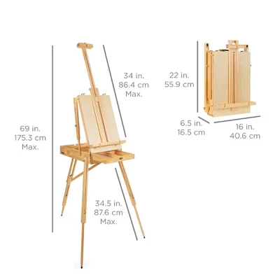 Best Choice Products French Easel, 32pc Beginners Kit Portable Wooden Adjustable Tripod W/ Paint Supplies 6 Best Choice Products French Easel, 32pc Beginners Kit Portable Wooden Adjustable Tripod W/ Paint Supplies - Image 6