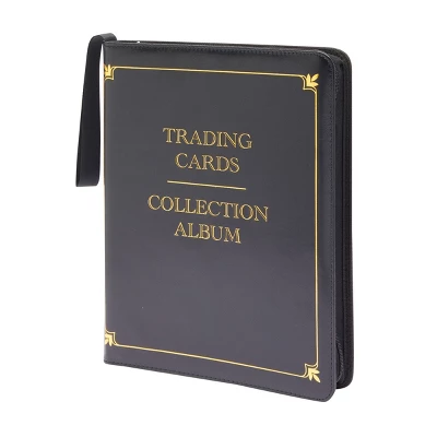 Bright Creations 9 Pocket Trading Card Binder With Removable Sleeves, Holds Up To 540 Cards, 14 X 11 In, Black & Gold Faux Leather 5 Bright Creations 9 Pocket Trading Card Binder With Removable Sleeves, Holds Up To 540 Cards, 14 X 11 In, Black & Gold Faux Leather - Image 5