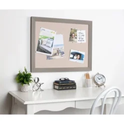 23" X 29" Beatrice Framed Linen Fabric Pinboard Gray - DesignOvation -Stationery Sphere Outlet Store GUEST fdba9aa7 ba99 4547 96ca 9f54d4009b9e